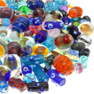 50 PCS Assorted Glass Beads for Jewelry Making