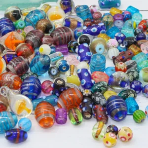 50 PCS Assorted Glass Beads for Jewelry Making