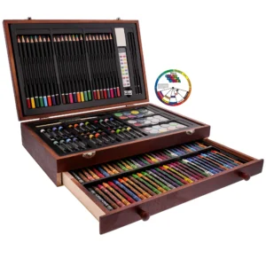 143-Piece Mega Wood Box Art Painting Drawing Set