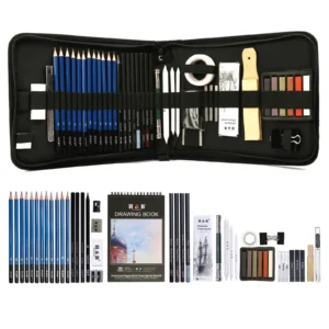 51 Pack Professional Sketch Pencil Set in Zipper Carry Case